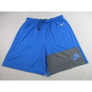 Nike Detroit Lions Shorts Mens 2XL Blue Gray NFL Football Dri-Fit Performance